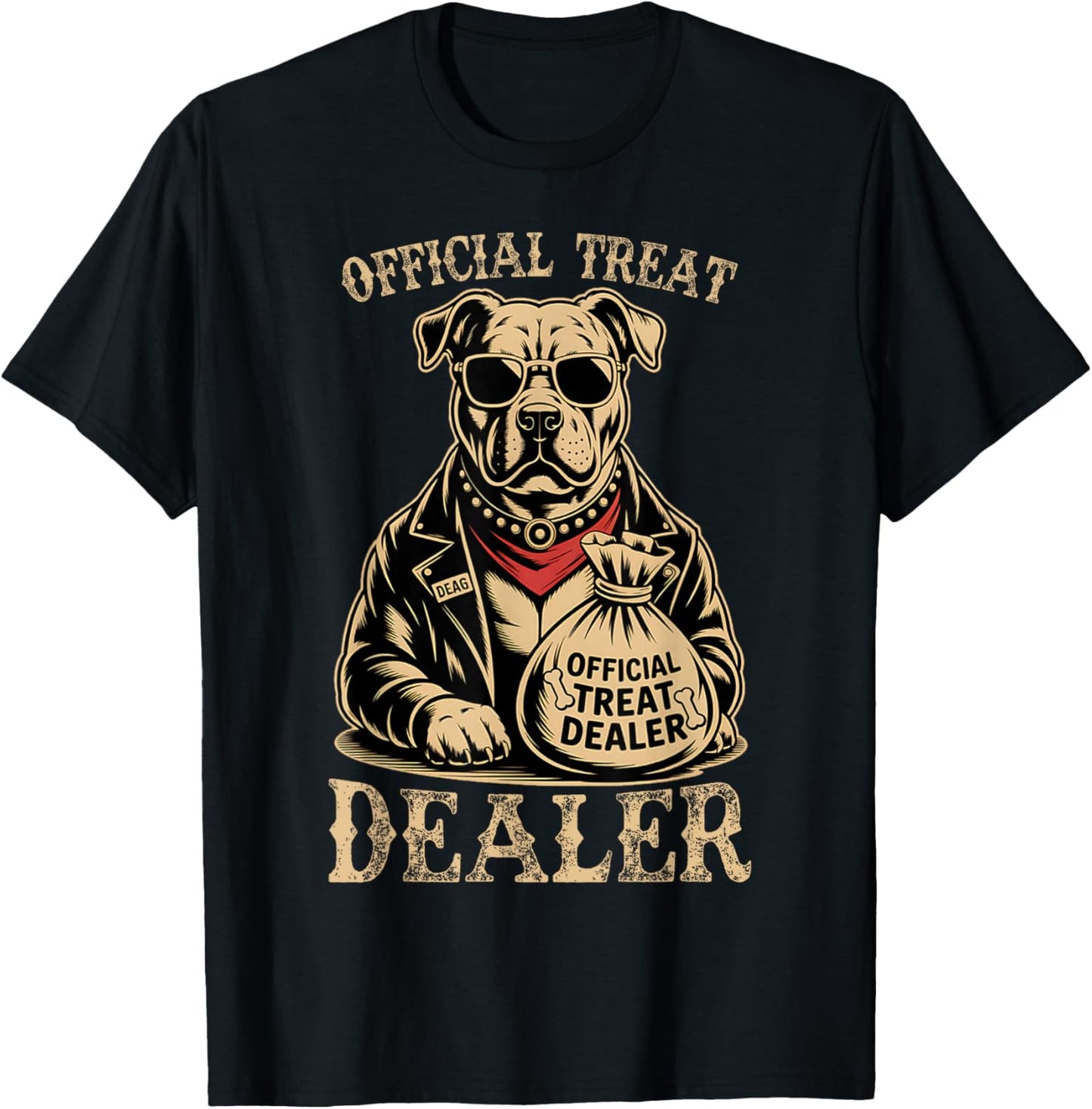 Dog Lover Official Treat Dealer Funny Pet Owner T-Shirt - T-Shirt | Black