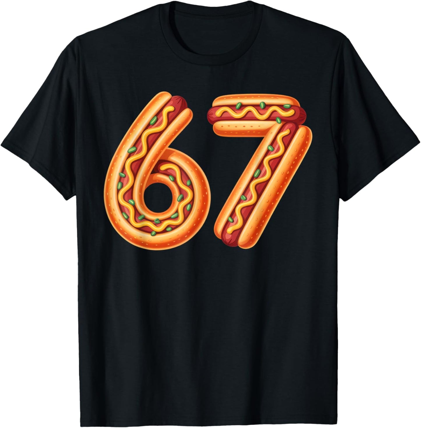 67 Hotdog Lovers Fun Summer Party Costume T-Shirt - T-Shirt | Black