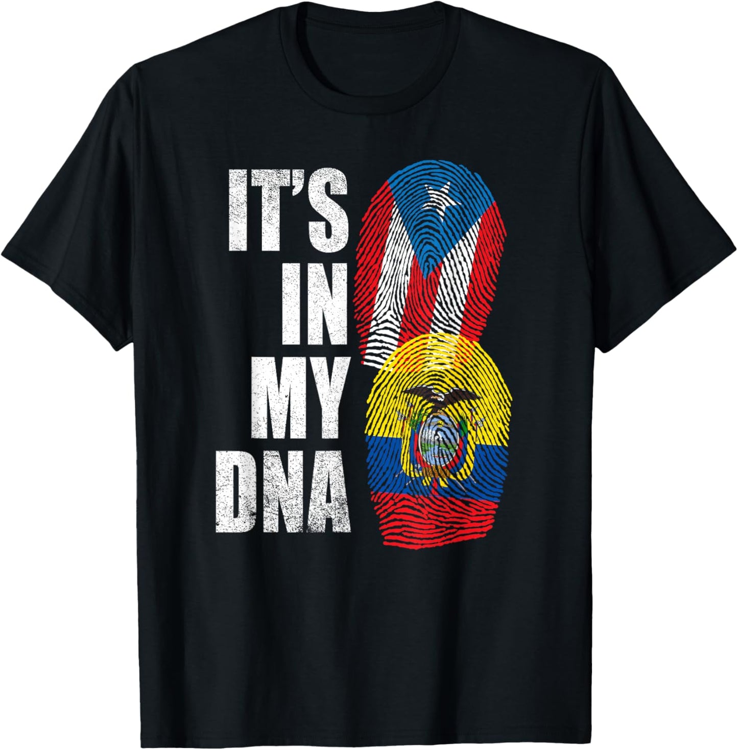 Puerto Rican Ecuadorian It’s in My DNA Puerto Rico Ecuador T-Shirt - T-Shirt | Black