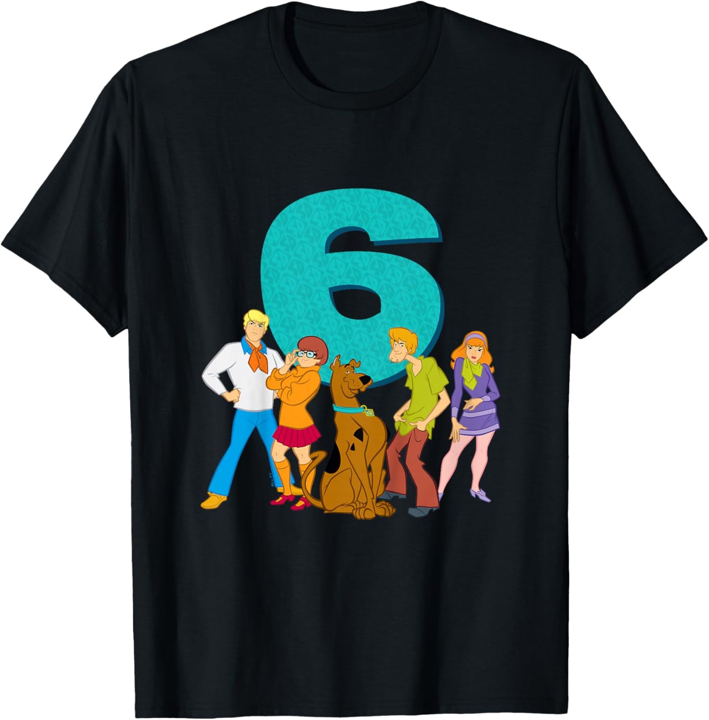 Kids Scooby-Doo 6th Birthday This Meddling Kid is 6 T-Shirt - T-Shirt | Black