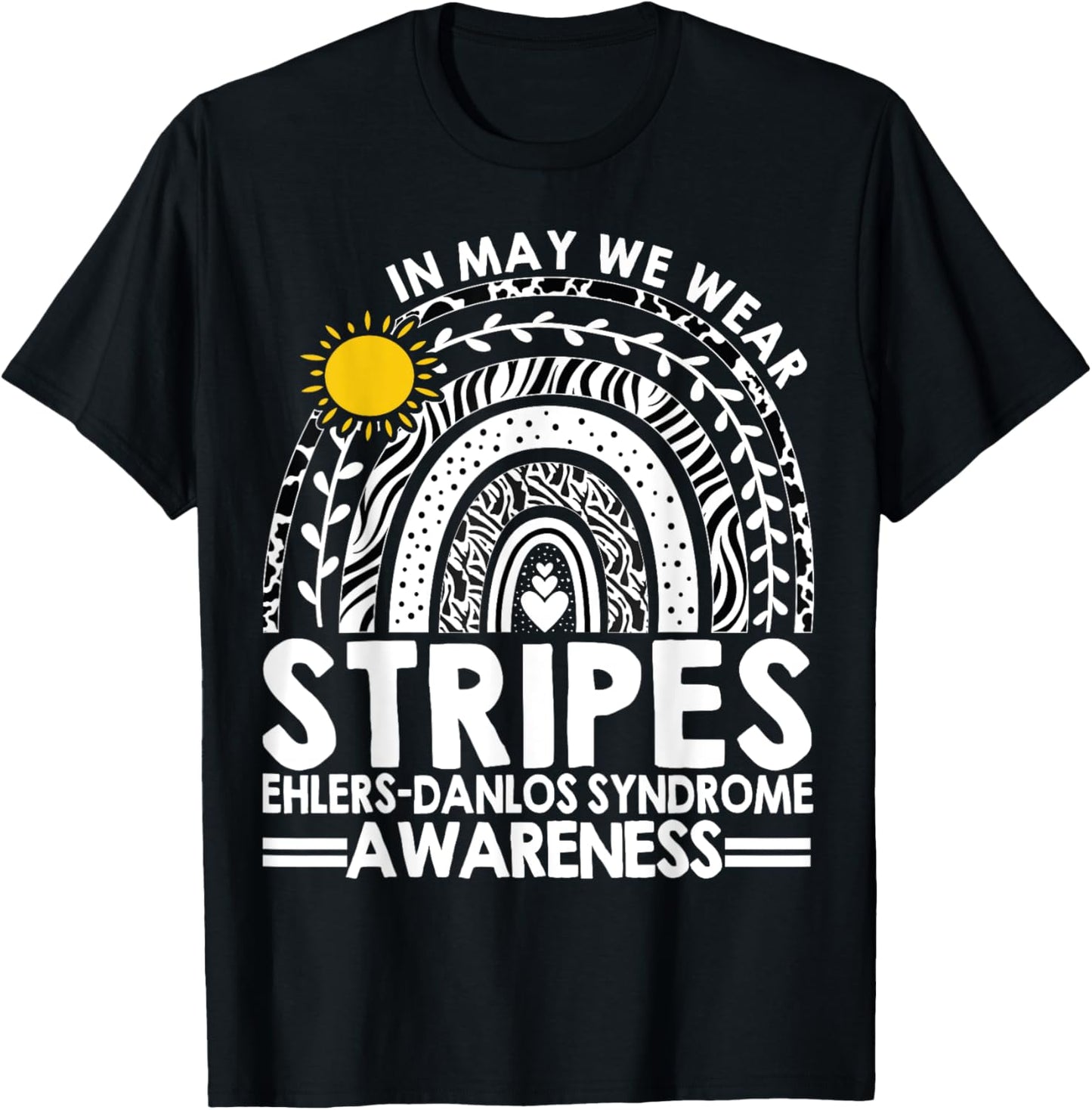 In May We Wear Stripes Ehlers-Danlos Syndrome Awareness T-Shirt - T-Shirt | Black