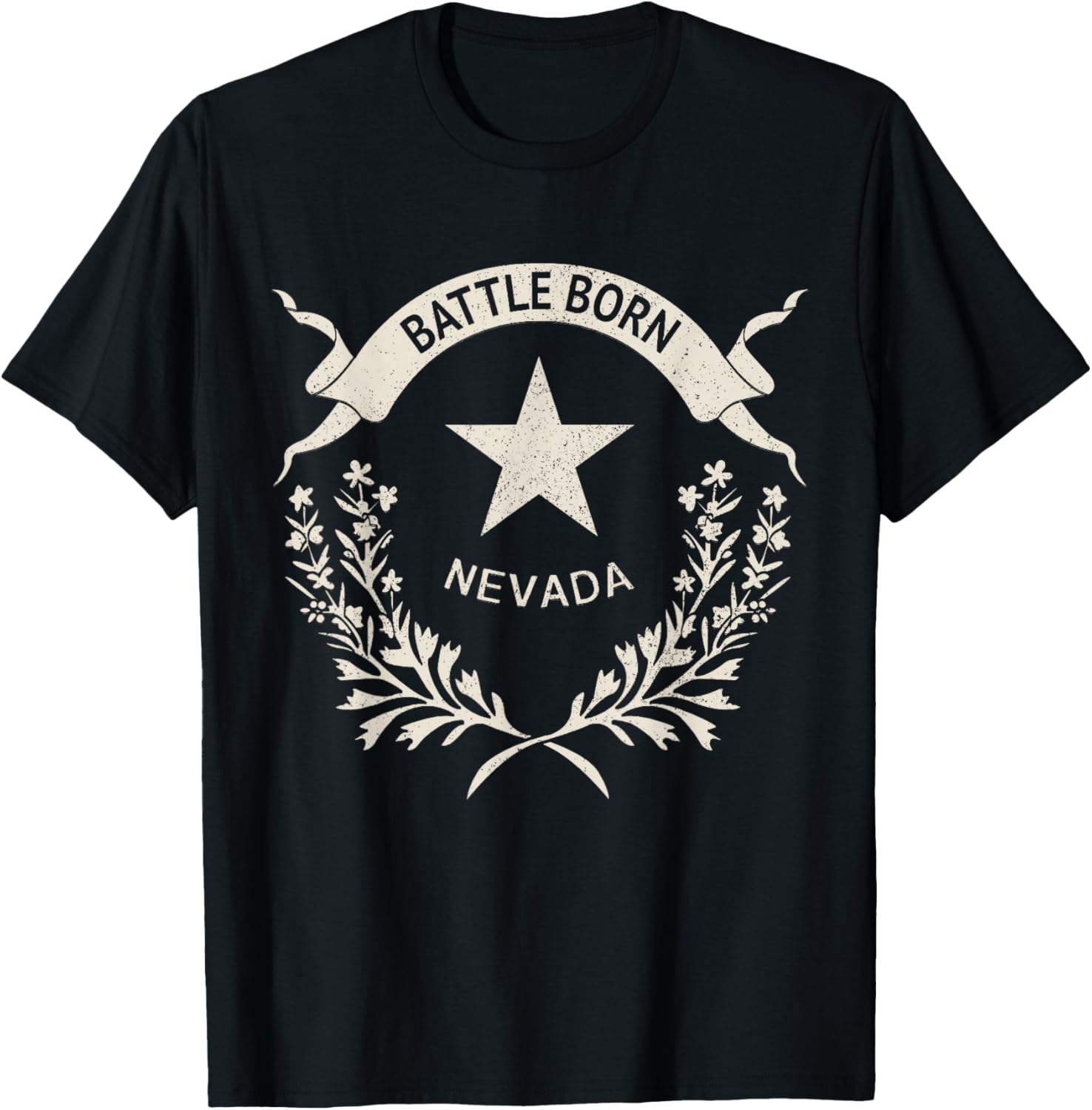 Nevada Day Vintage Pride Nevada Flag T-Shirt - T-Shirt | Black
