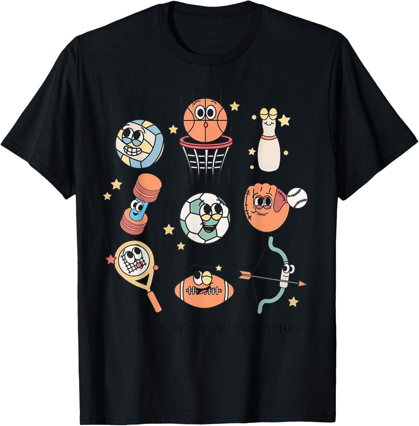 Cute Adapted Physical Education Teacher Sports Ape Teacher T-Shirt - T-Shirt | Black