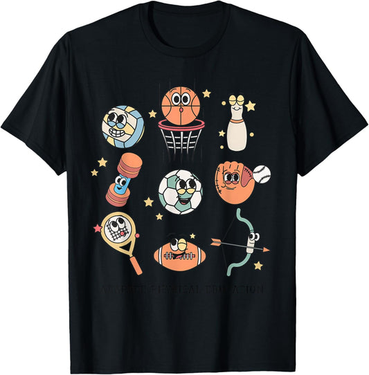 Cute Adapted Physical Education Teacher Sports Ape Teacher T-Shirt - T-Shirt | Black