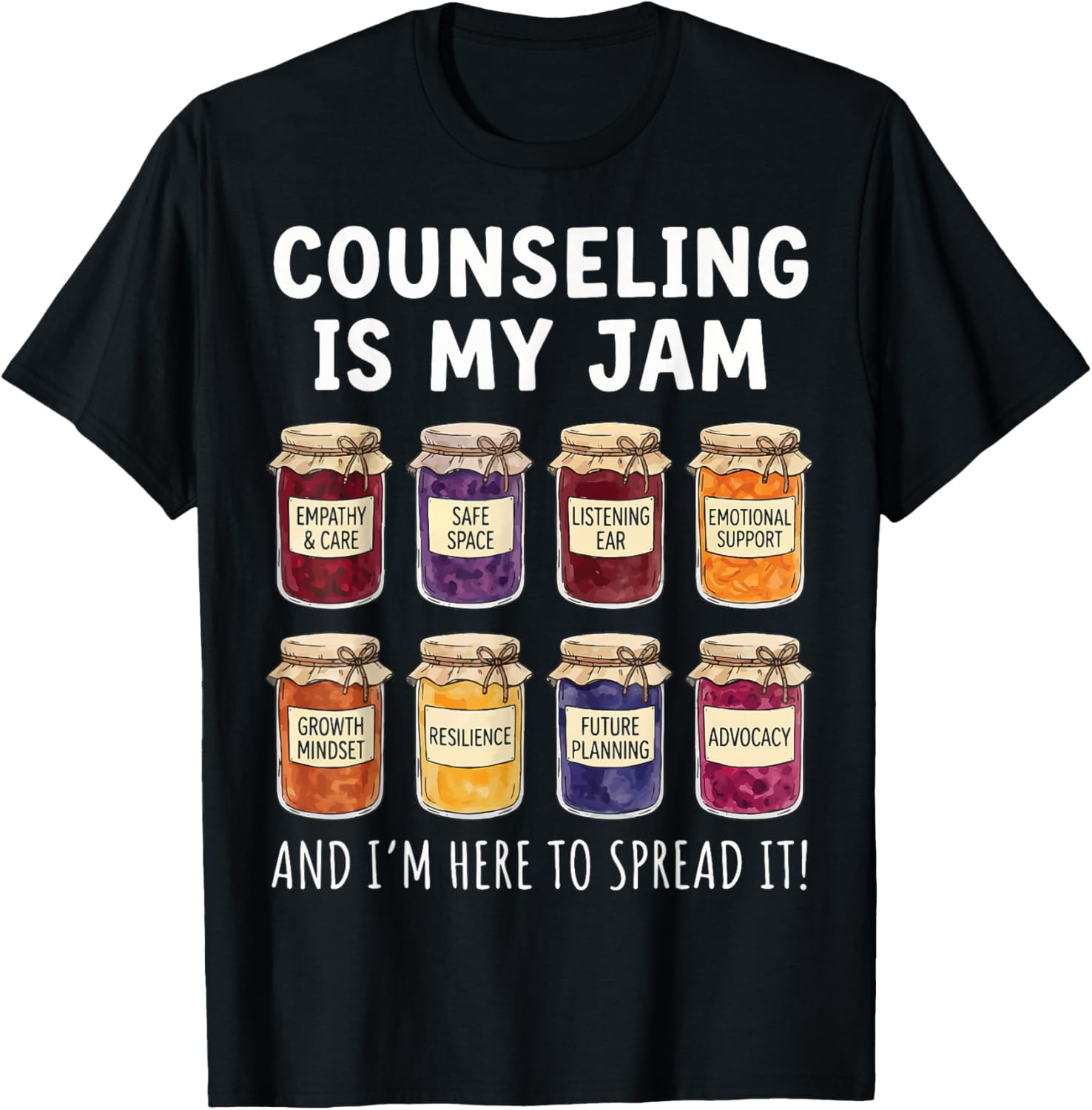 Counseling is My Jam and I'm Here to Spread It T-Shirt - T-Shirt | Black