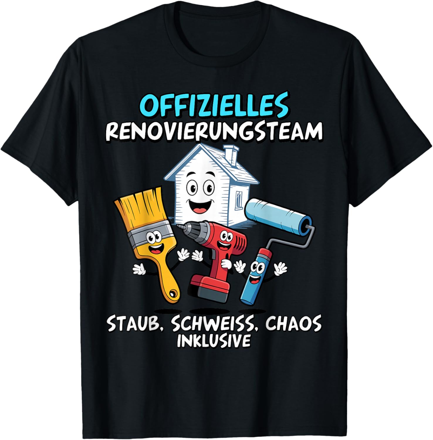 Offizielles Renovierungsteam Lustiger Heimwerker Spruch T-Shirt - T-Shirt | Black