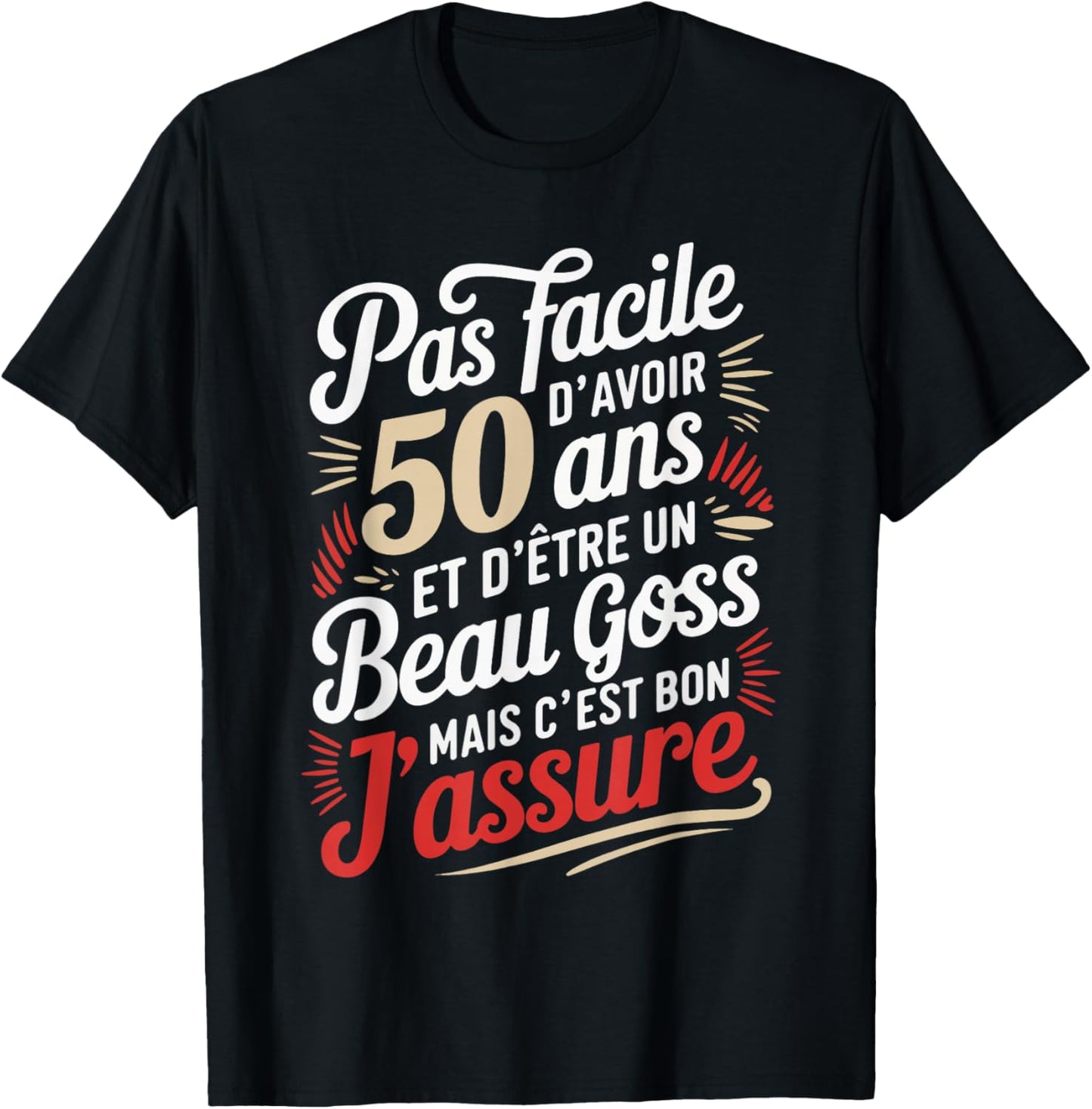 50th Birthday Man Funny Gift Funny T-Shirt - T-Shirt | Black