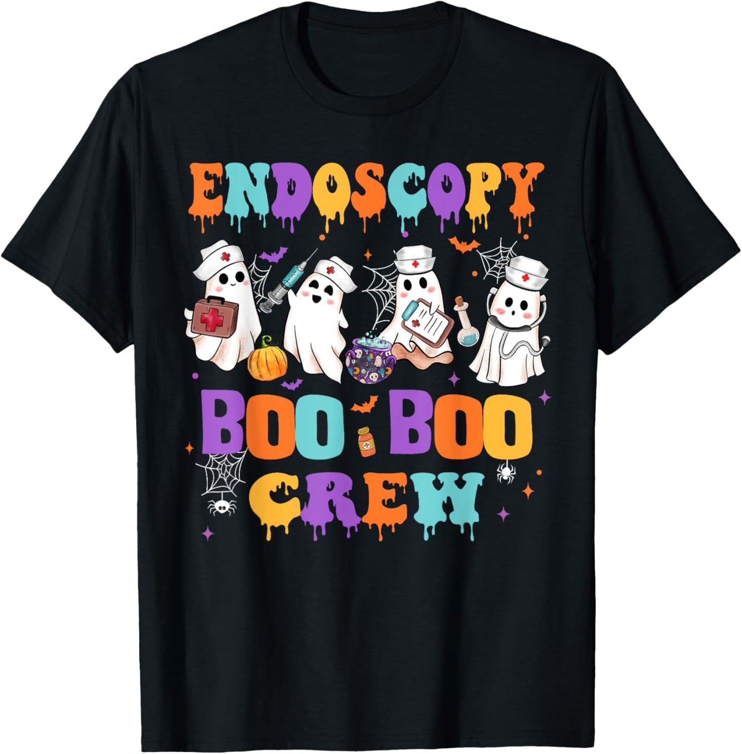 Endoscopy Nurse Boo Boo Crew Nurse Halloween Squad Nursing T-Shirt - T-Shirt | Black