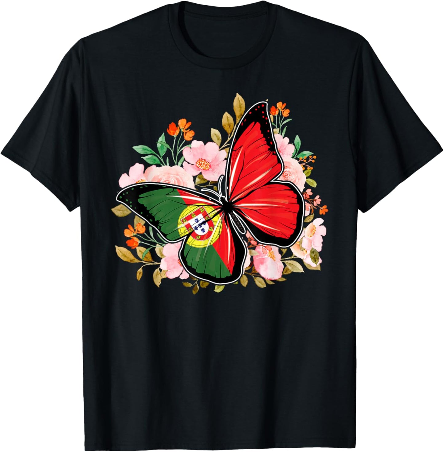 Portugiesischer Schmetterling Portugal Pride Damen Kinder T-Shirt - T-Shirt | Black