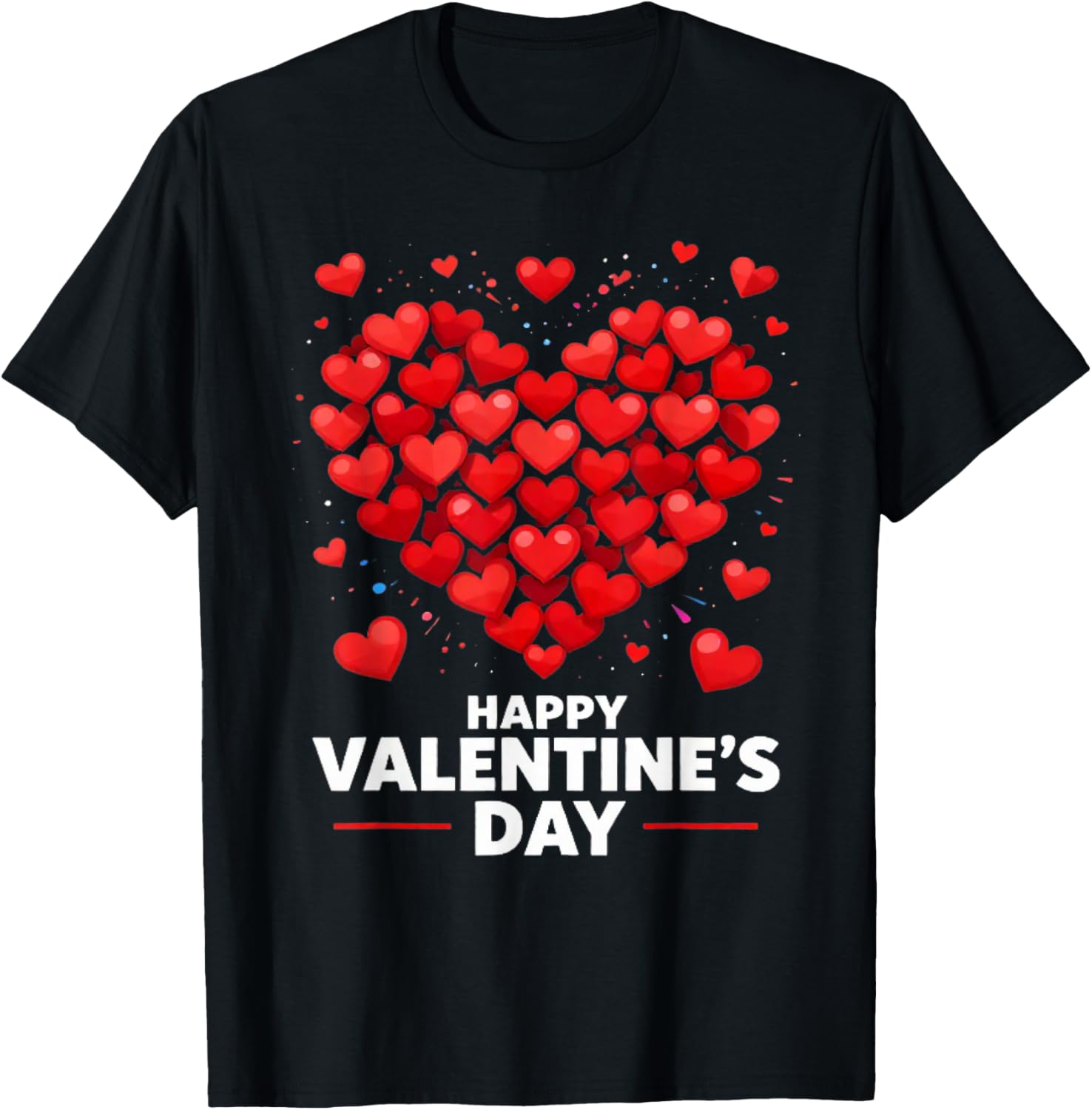 Heart Valentine's Day Gift Happy Valentine's Day Love T-Shirt - T-Shirt | Black