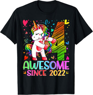 4th Birthday Shirt Girl 4 Year Old Gifts 4 Birthday Girl T-Shirt - T-Shirt | Black