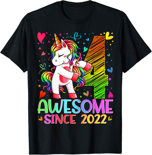 4th Birthday Shirt Girl 4 Year Old Gifts 4 Birthday Girl T-Shirt - T-Shirt | Black