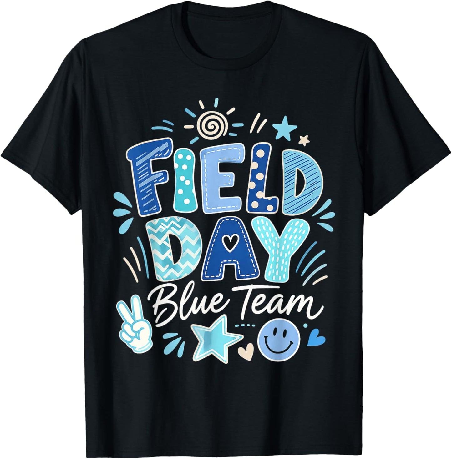Field Day Blue Team Color Field Trip Team Game T-Shirt - T-Shirt | Black