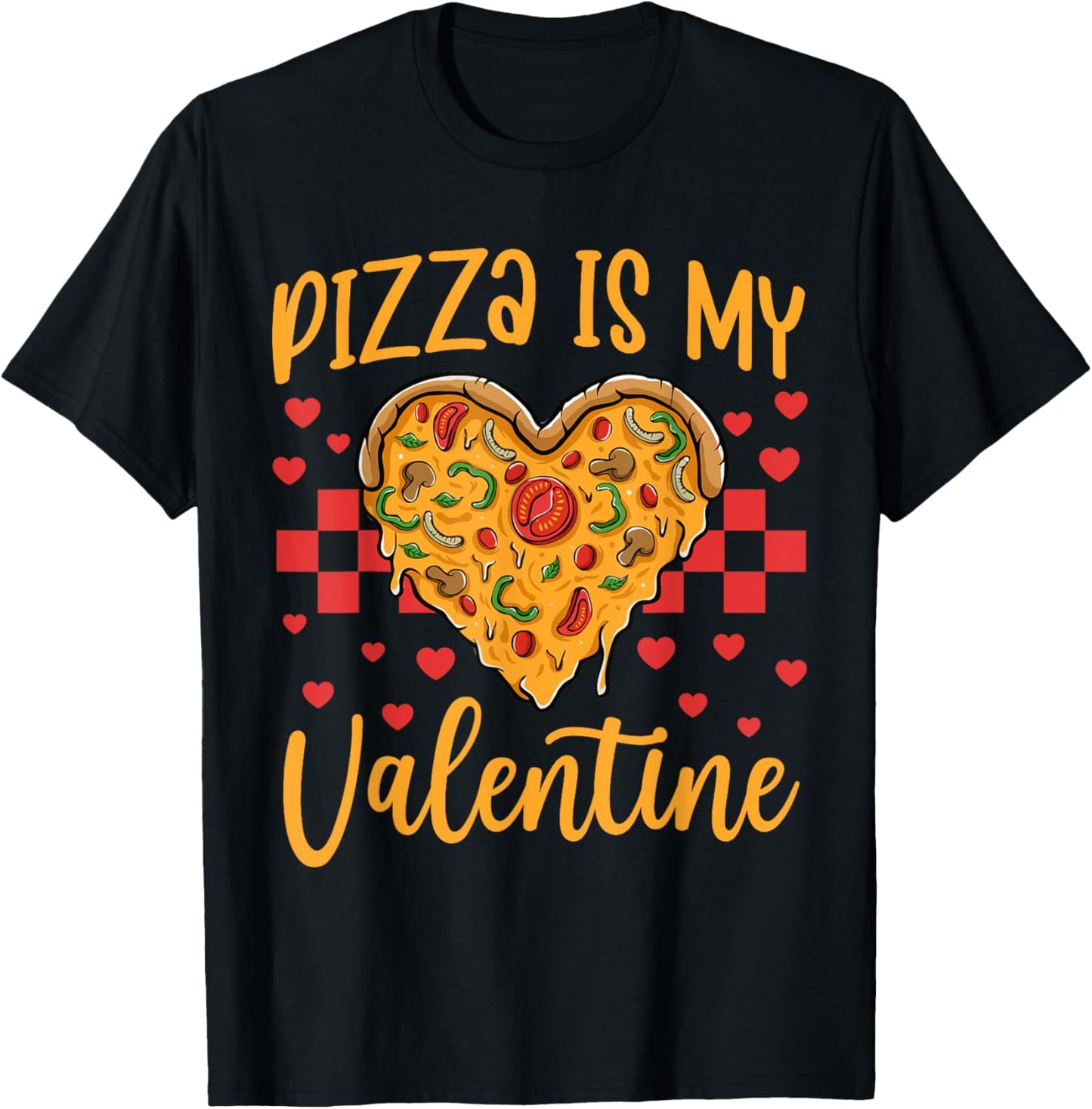 Pizza Is My Valentine Boys Kids Pizza Lover Valentines Day T-Shirt - T-Shirt | Black
