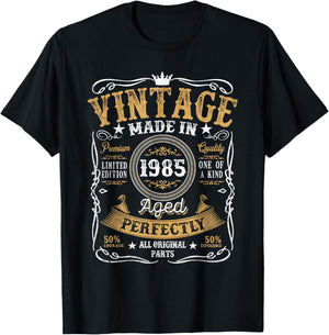 40 Years Old Vintage 1985 Born In 1985 40th Birthday Gifts T-Shirt - T-Shirt | Black