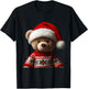 Teddy Bear With Santa Hat Christmas Xmas Lover Kids Toddlers T-Shirt - T-Shirt | Black