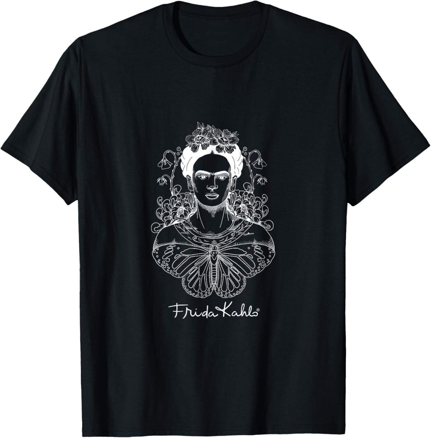 Frida Kahlo PAPL248 Butterfly T-Shirt - T-Shirt | Black