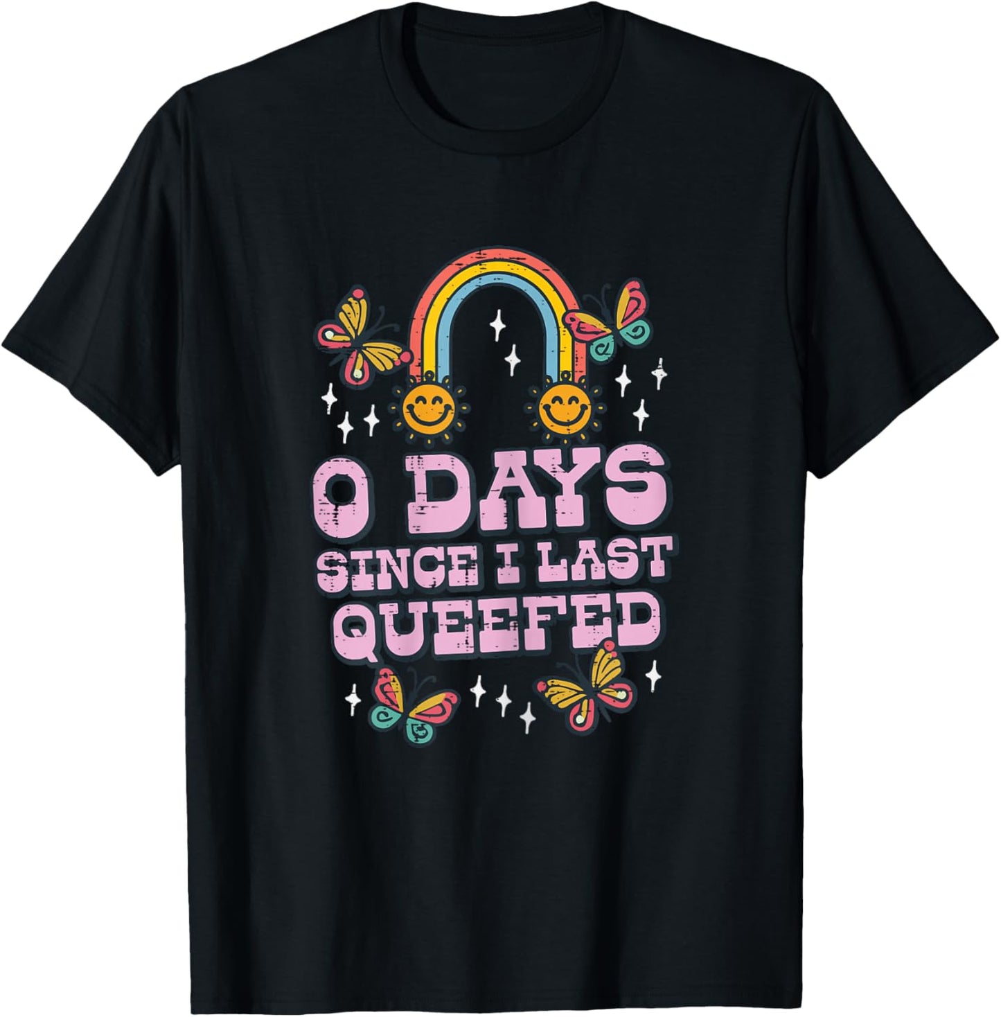 0 Days Since I Last Queefed Funny Inappropriate Humor Women T-Shirt - T-Shirt | Black