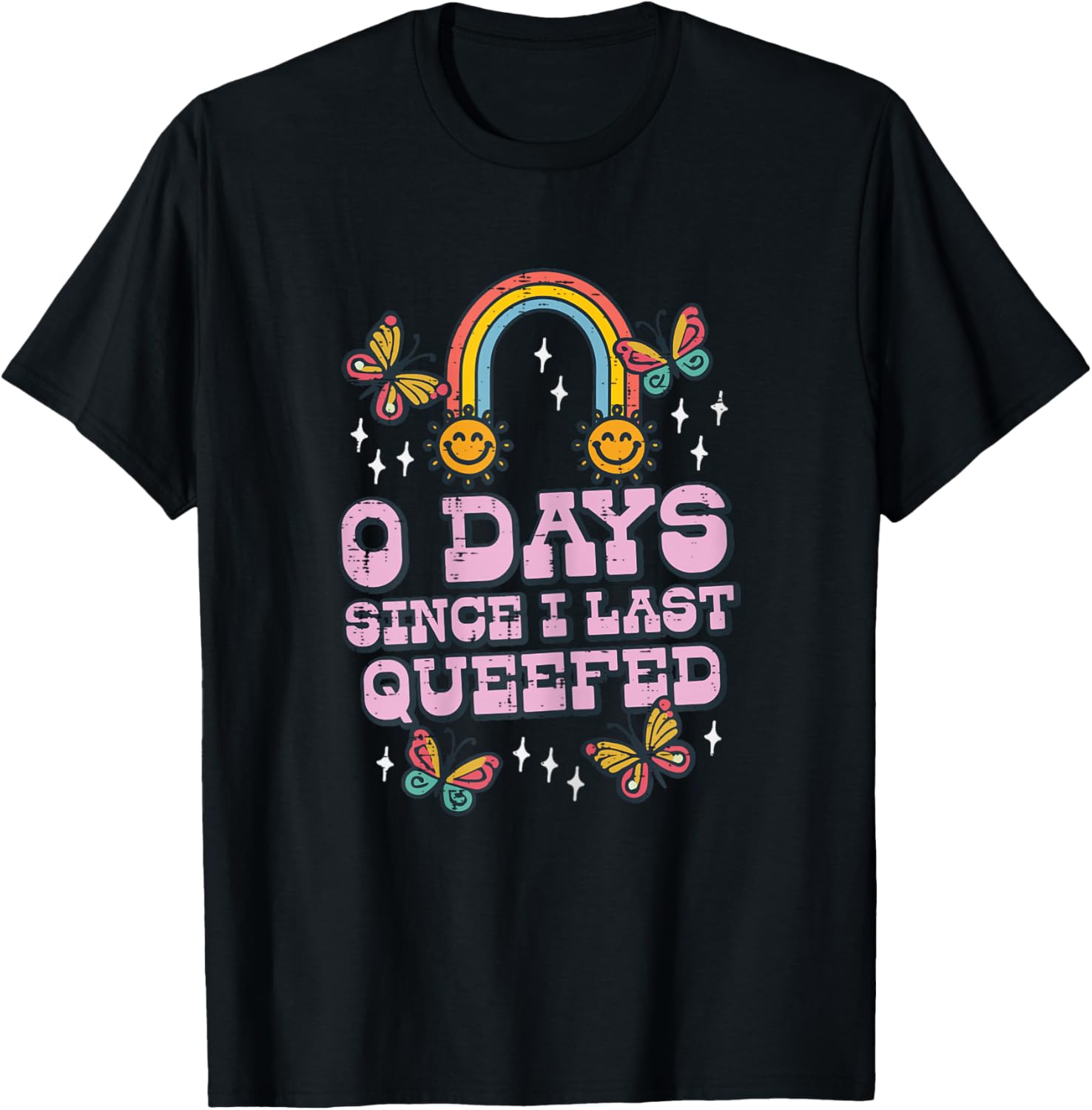 0 Days Since I Last Queefed Funny Inappropriate Humor Women T-Shirt - T-Shirt | Black
