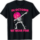 In October We Wear Pink Breast Cancer Pumpkin Halloween Boys T-Shirt - T-Shirt | Black
