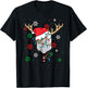 Christmas Pickleball Paddle Reindeer Santa Hat Xmas Costume T-Shirt - T-Shirt | Black