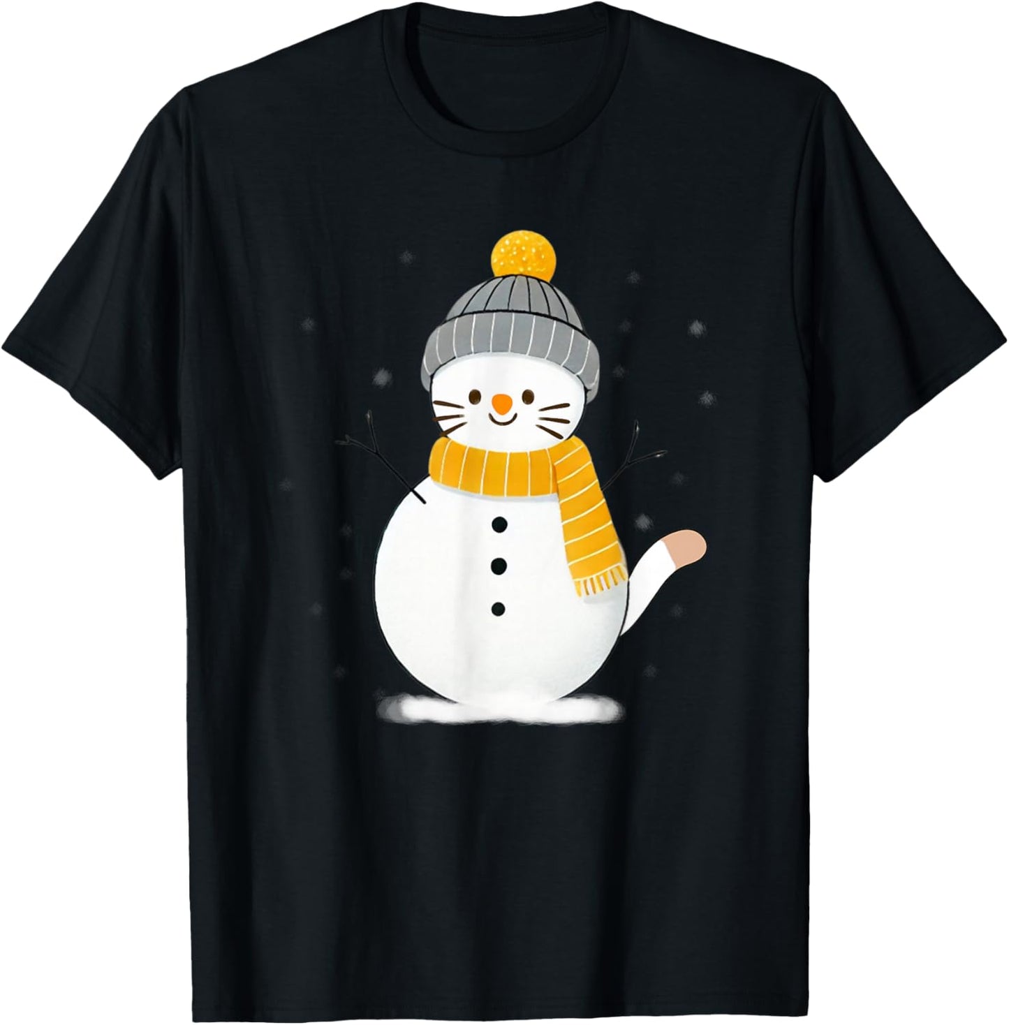Funny Winter Cat, Cool Snow Cat T-Shirt - T-Shirt | Black