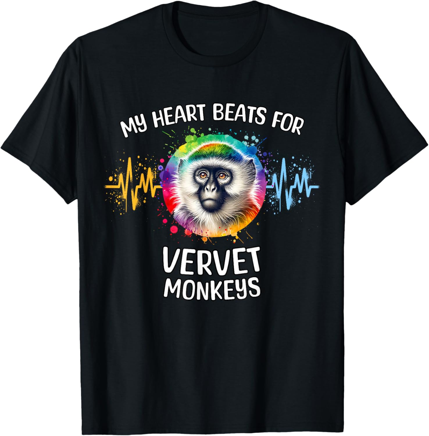 Vervet Monkey ECG Vervet Monkey T-Shirt - T-Shirt | Black