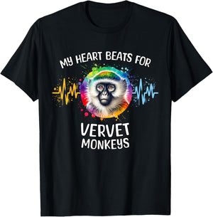 Vervet Monkey ECG Vervet Monkey T-Shirt - T-Shirt | Black