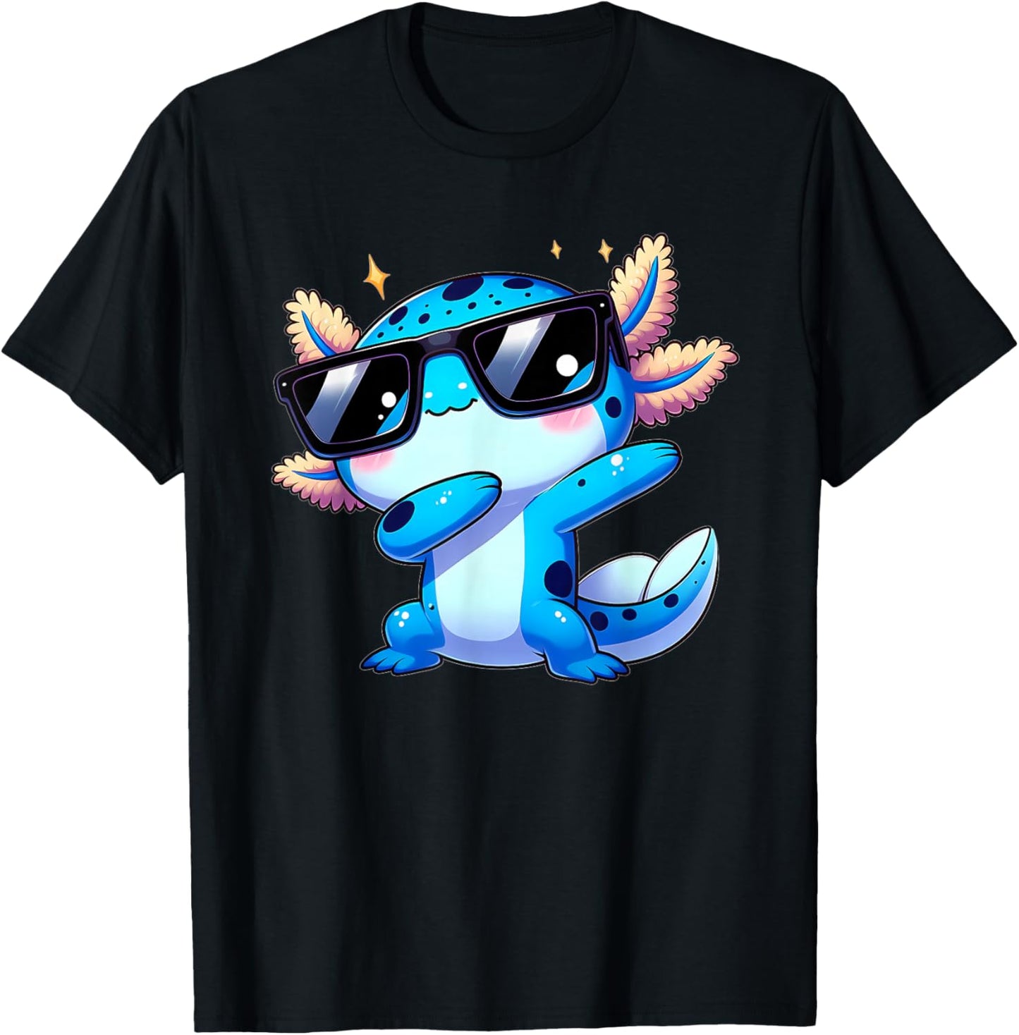 Fox Brother Kids Toddler Boys Dabbing Axolotl Kawaii Axolotl T-Shirt - T-Shirt | Black