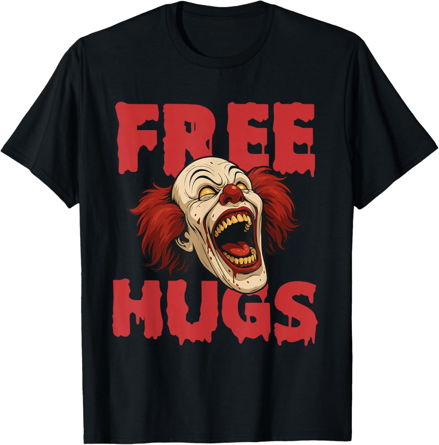 Free Hugs - Spooky Evil Scary Horror Clown Halloween T-Shirt - T-Shirt | Black