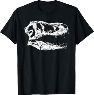T-Rex Skull Dino Bones Paleontologist Fossil Dinosaur T-Shirt - T-Shirt | Black