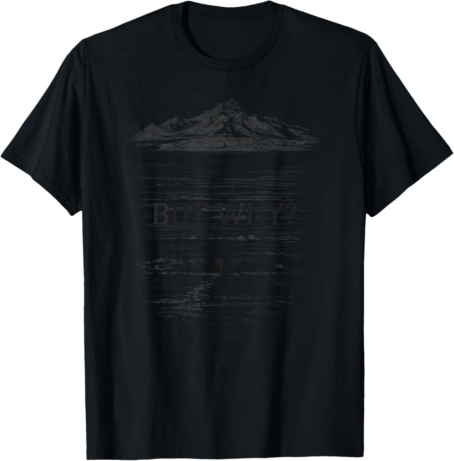 Penguin But Why The Mountains Motivational T-Shirt - T-Shirt | Black