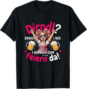 Passend als Oktoberfest Damen Trachtenshirt Trachten T-Shirt - T-Shirt | Black