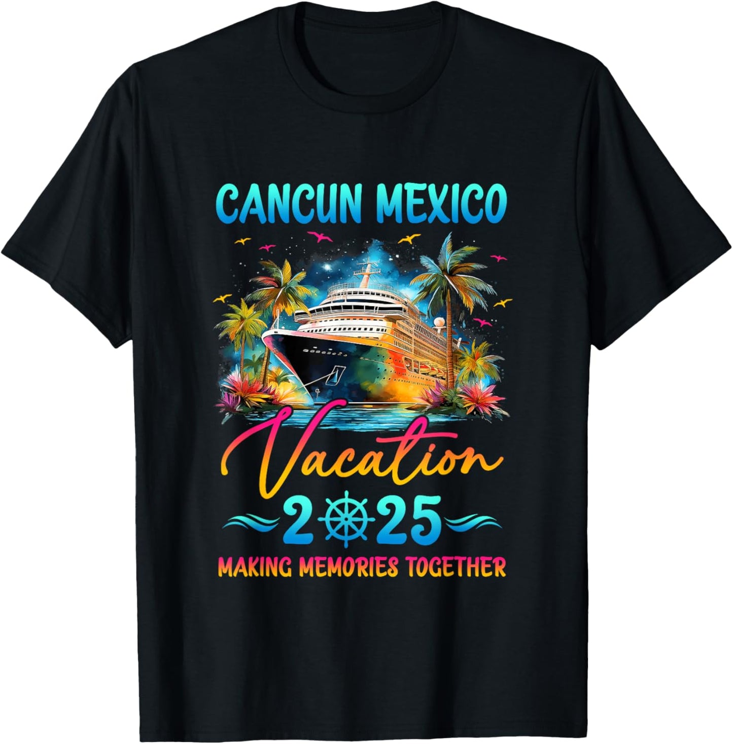 Cancun Mexico Family Vacation 2025 Matching Group Summer T-Shirt - T-Shirt | Black