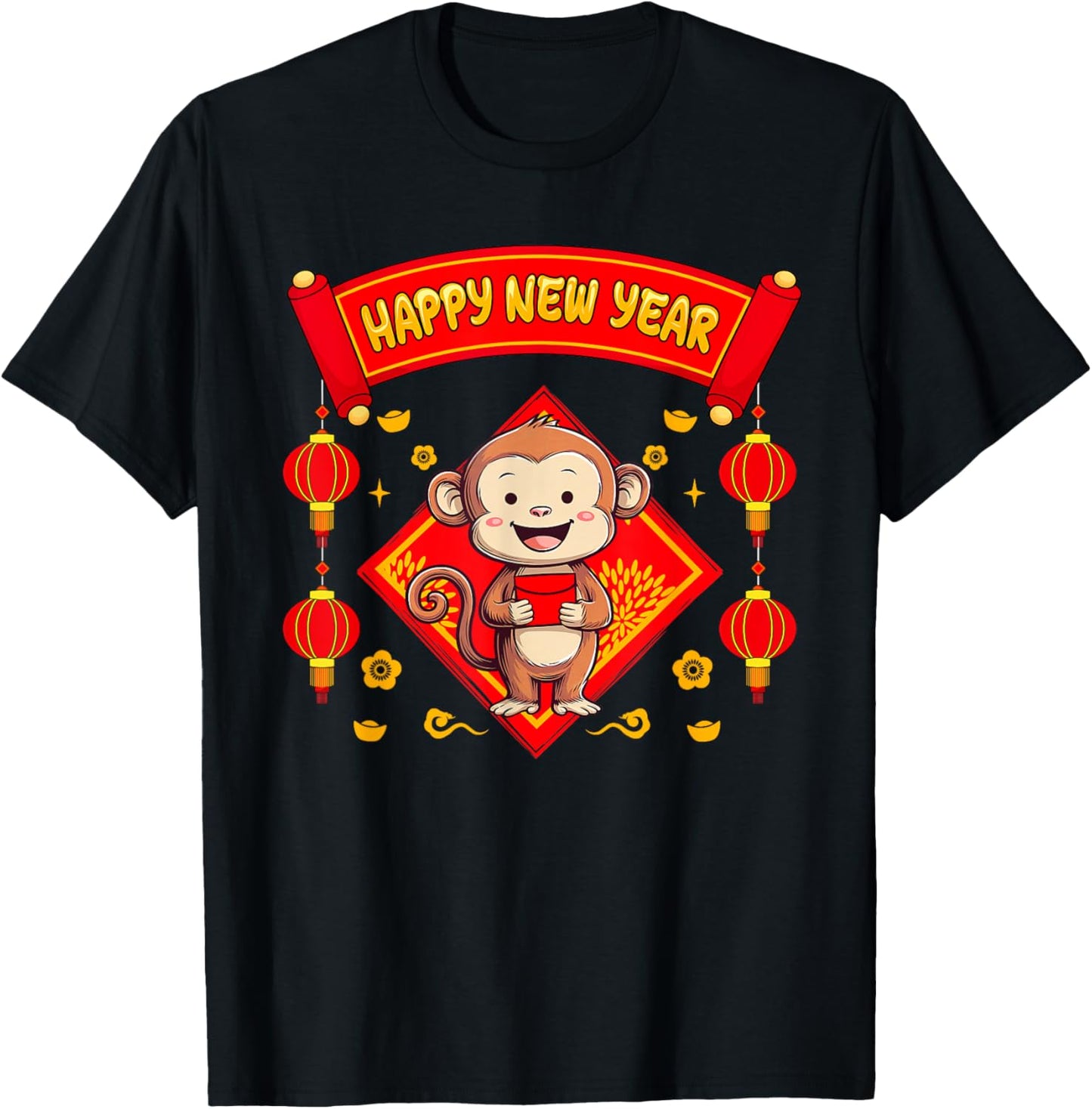 Monkey Zodiac Vietnamese New Year Matching Family Zodiac T-Shirt - T-Shirt | Black