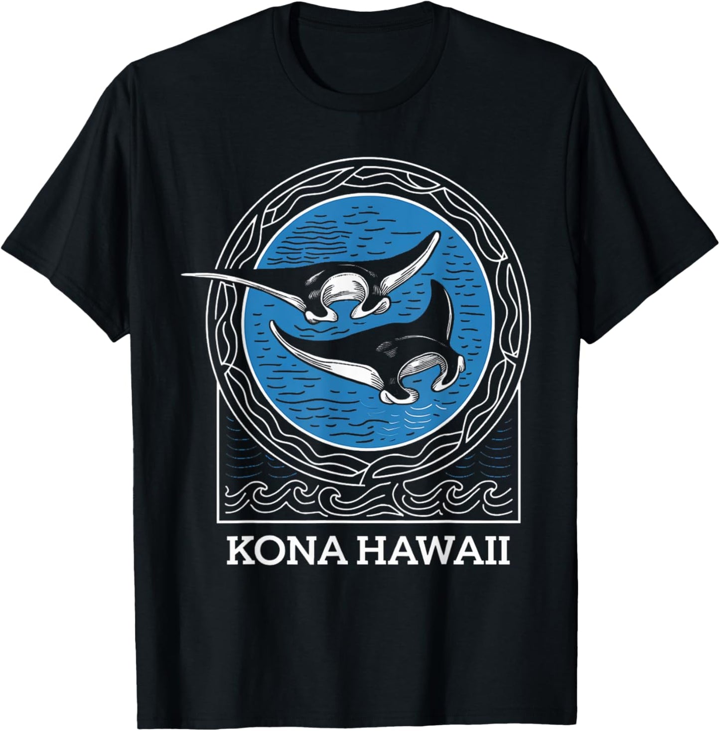 Kona Hawaii Hawaiian Beach Surfer Surfing Diving Fishing T-Shirt - T-Shirt | Black