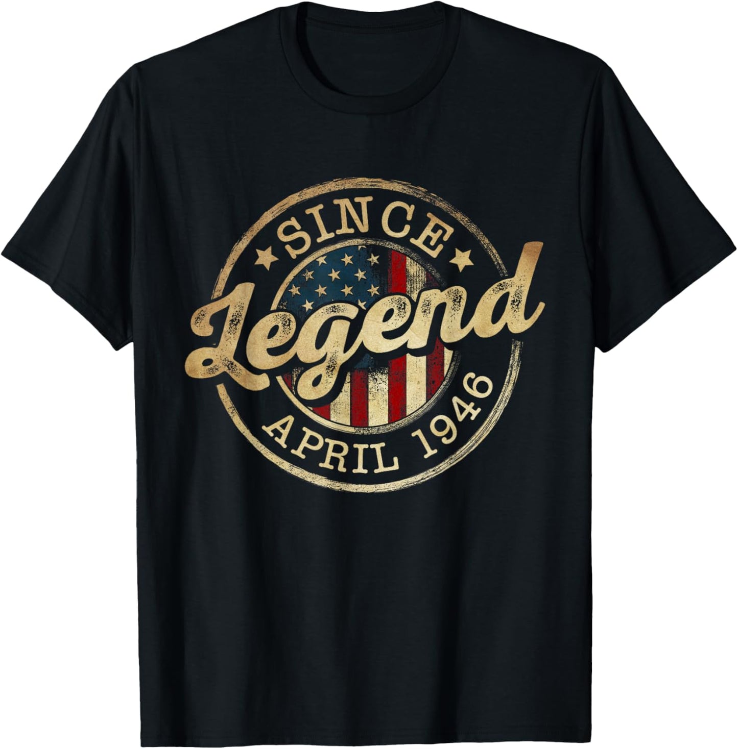 Legend Since April 1946 Vintage 80th Birthday Classic T-Shirt - T-Shirt | Black