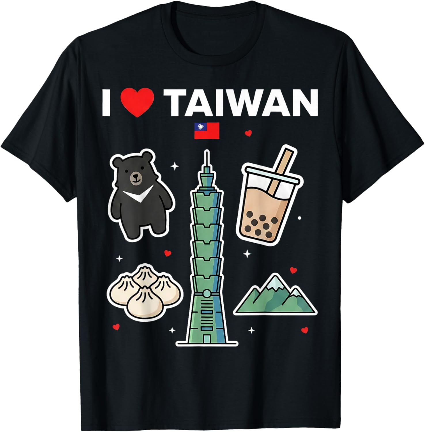 I Love Taiwan T-Shirt - T-Shirt | Black