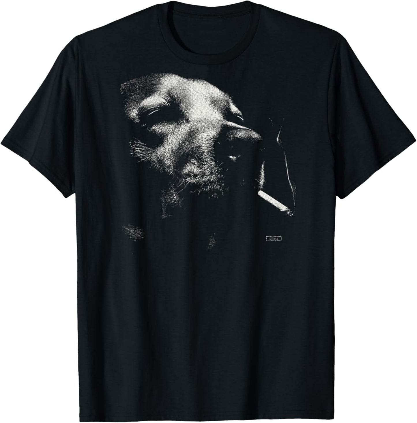 Golden Retriever Smoking Cigarette Grunge Vintage Meme Back T-Shirt - T-Shirt | Black