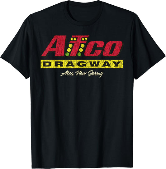 Vintage Drag Racing Retro Christmas Tree Dragway Xmas T-Shirt - T-Shirt | Black
