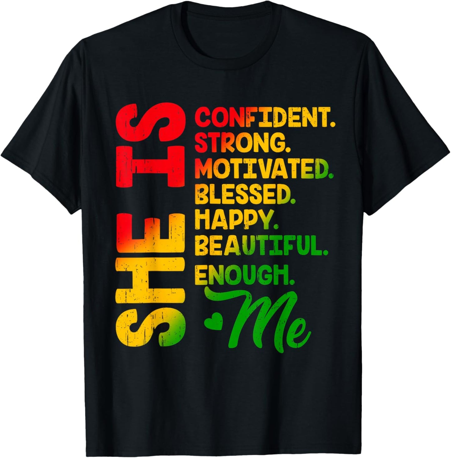 Juneteenth She is Confident Strong Motivated Afro Women T-Shirt - T-Shirt | Black