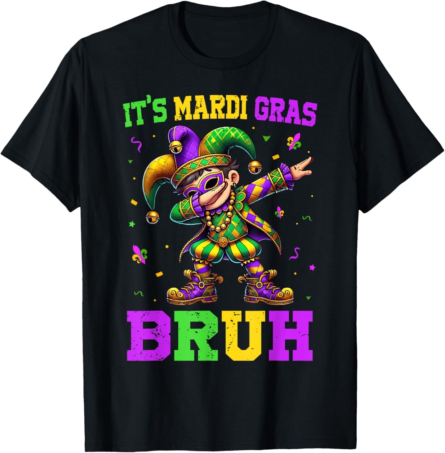 It's Mardi Gras Bruh Dabbing Boy Kids New Orleans Trip Men T-Shirt - T-Shirt | Black