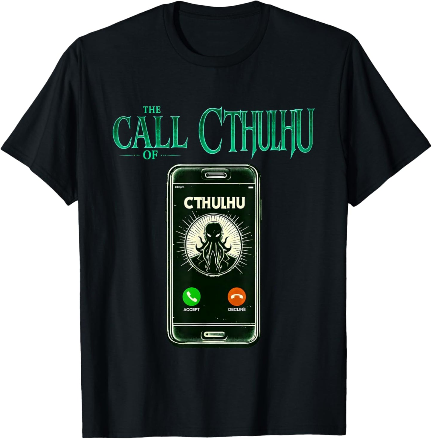 Cthulhu Lovecraft funny meme humor the call of Cthulhu T-Shirt - T-Shirt | Black