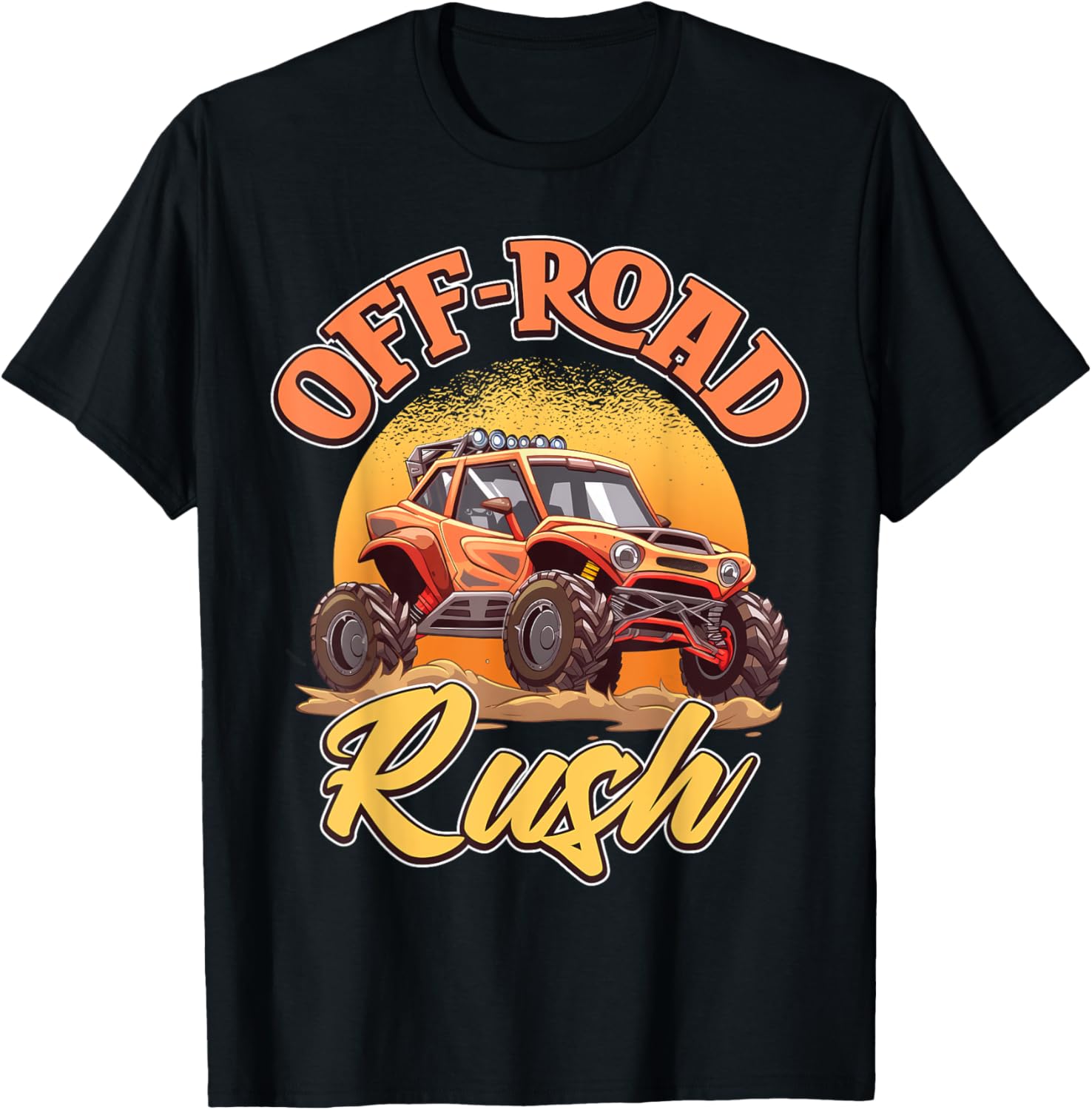 Orange Off-Road Rush Dune Buggy Adventure T-Shirt - T-Shirt | Black