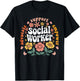Social Worker Appreciation Flower Social Work Month 2025 T-Shirt - T-Shirt | Black
