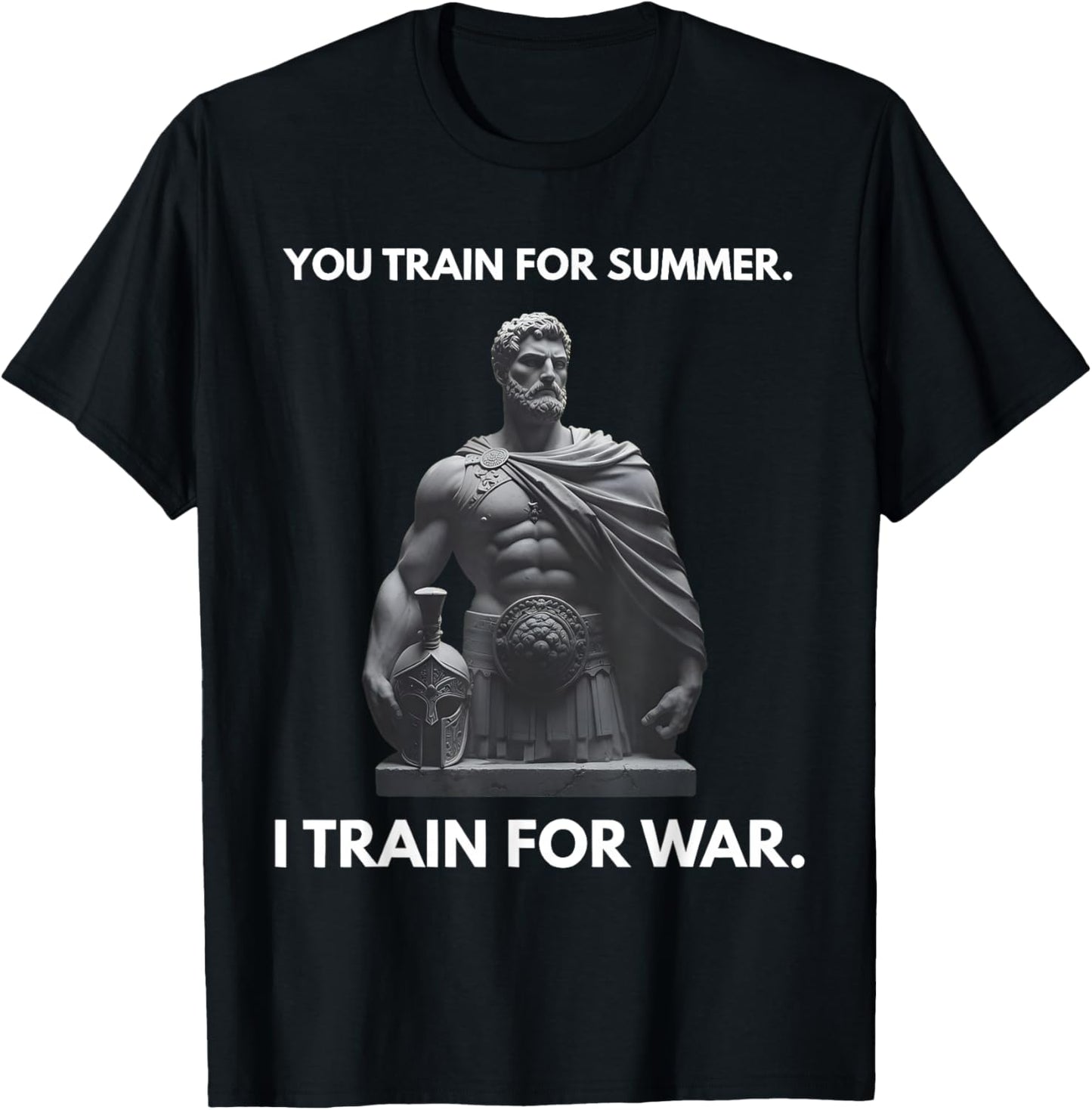 You Train for Summer I Train for War Spartan Warrior Gym Art T-Shirt - T-Shirt | Black