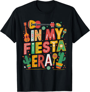 In My Fiesta Era Retro Cinco De Mayo Groovy Girls T-Shirt - T-Shirt | Black