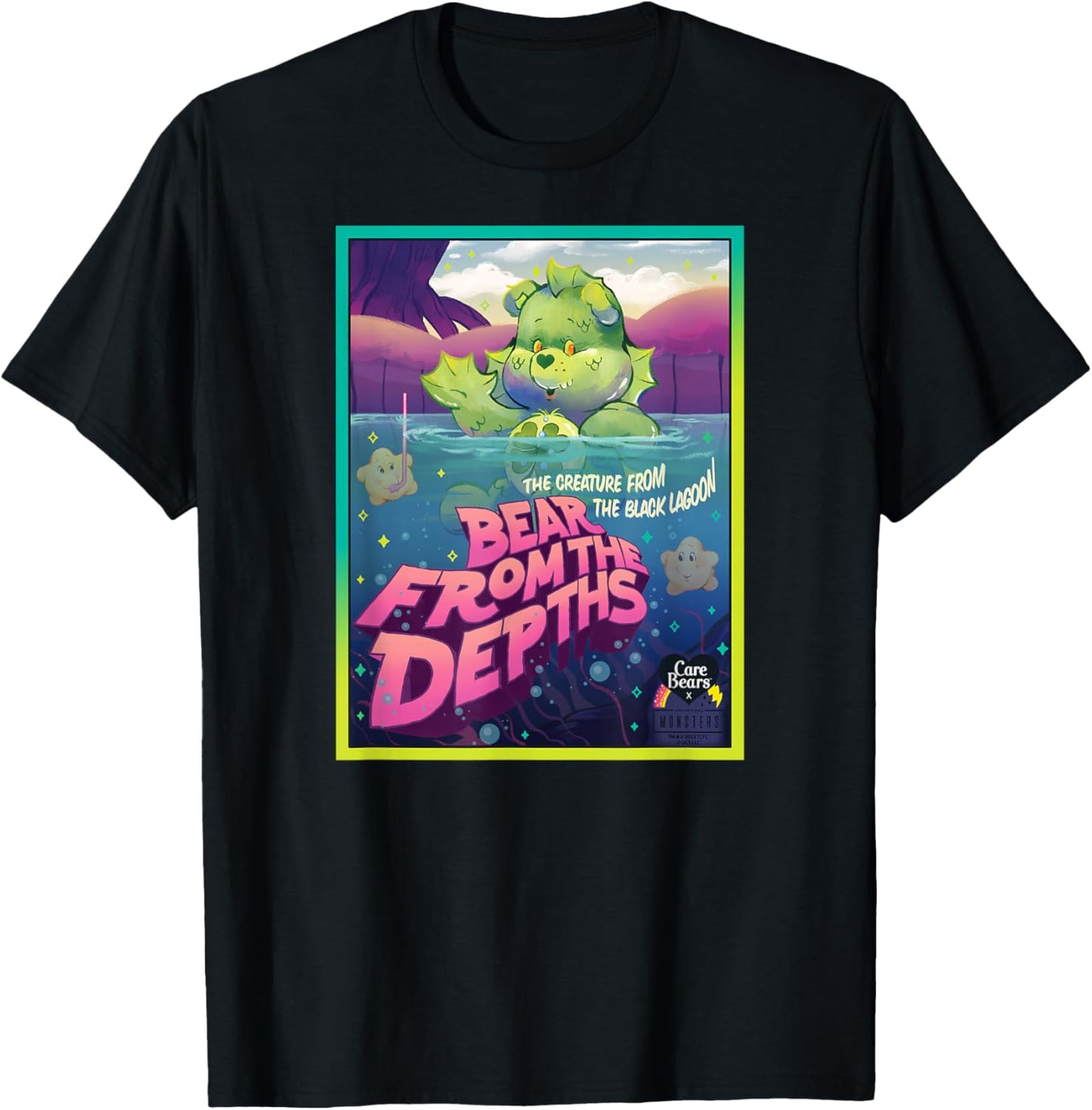 Care Bears x Universal Monsters Good Luck Bear Creature T-Shirt - T-Shirt | Black