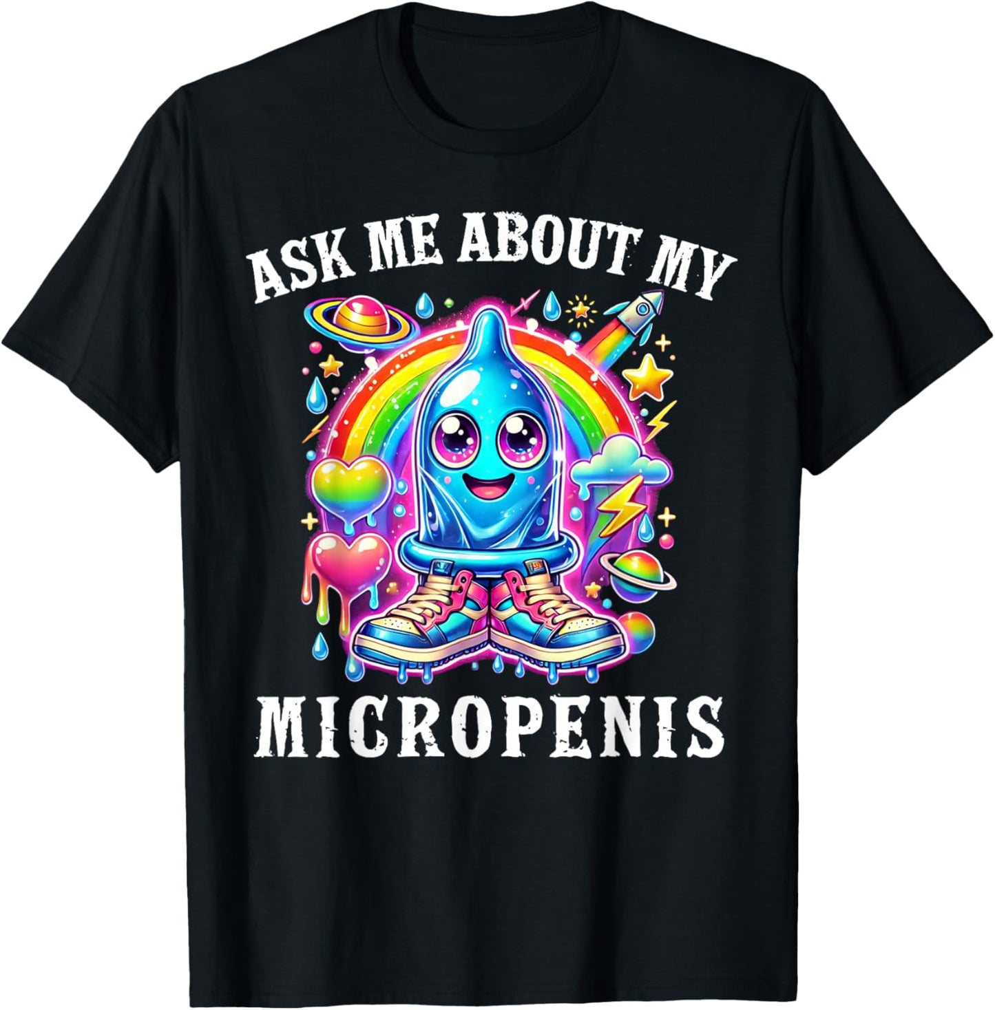 Ask Me About My Micropenis Funny Inappropriate Adult Humor T-Shirt - T-Shirt | Black