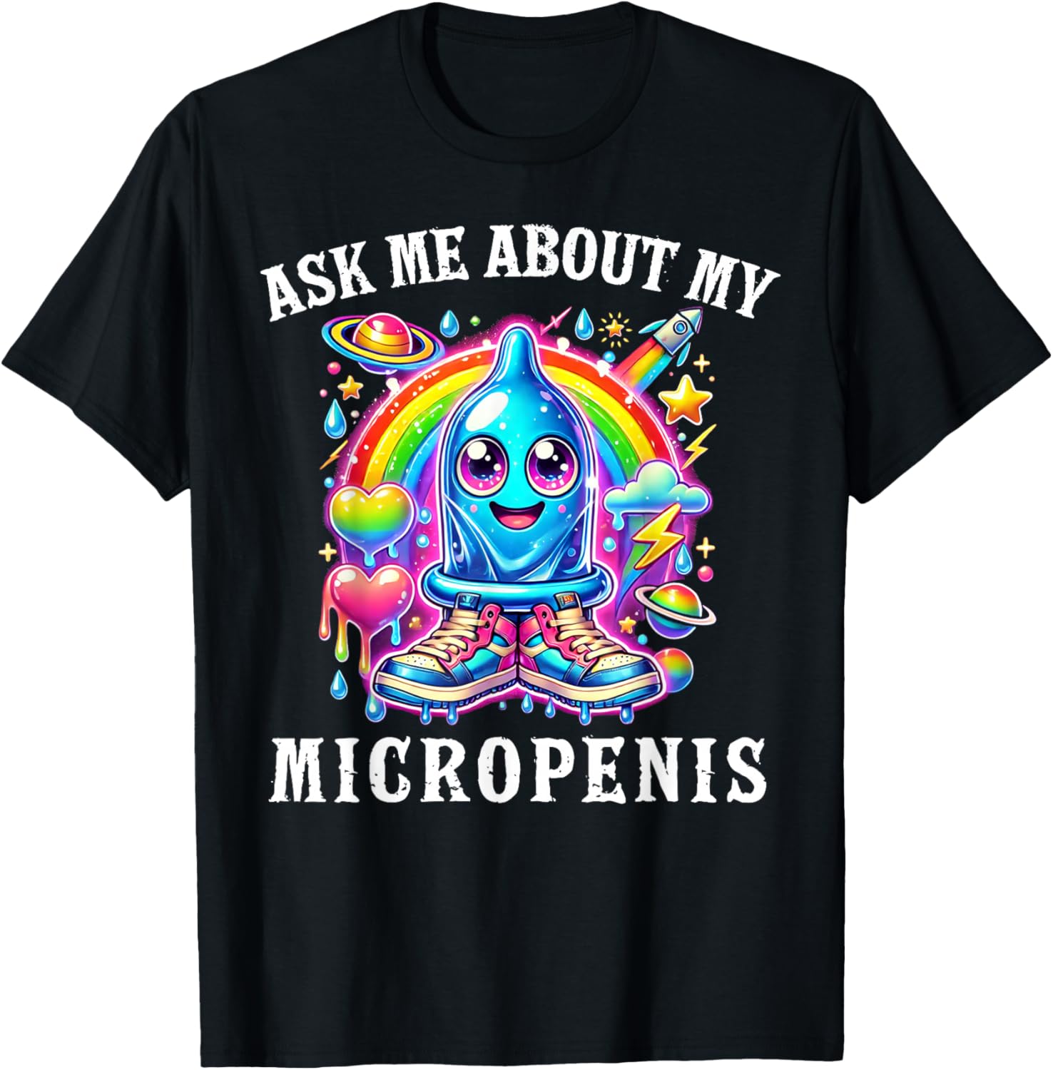 Ask Me About My Micropenis Funny Inappropriate Adult Humor T-Shirt - T-Shirt | Black